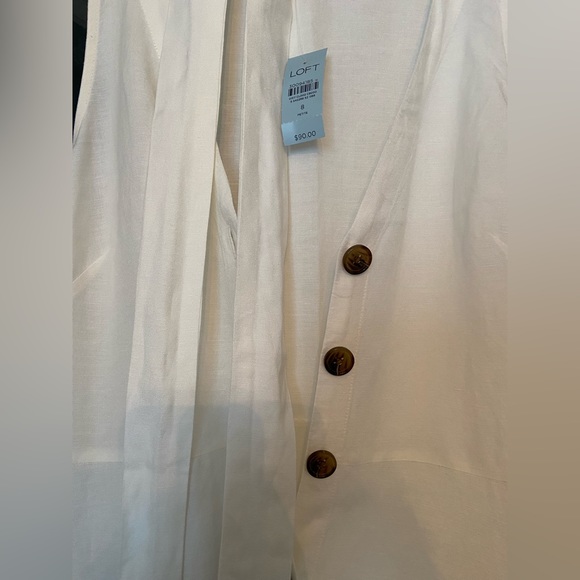 White linen button-up dress - Picture 4 of 4